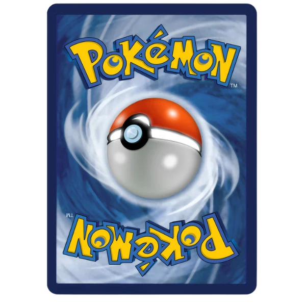 English Pokémon card back with dark blue border and swirling blue background